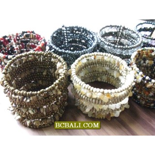 Beads Stones Cuff Bracelets Ethnic Women Fashion